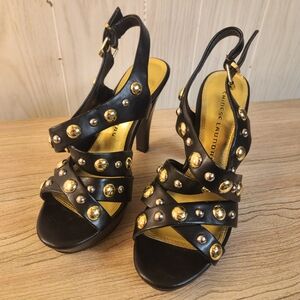 Chinese Laundry Black and Gold Heels